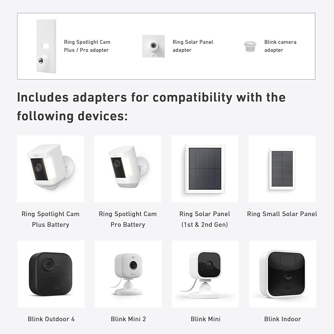 Holicfun Indoor Outdoor Camera Magnetic Mount, Compatible with Ring, Blink, Eufy, Google Nest, Wyze, Arlo, Simplisafe, Reolink, and Tapo Cameras - White