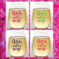 Wine-Oh!, Set of 4 Shatterproof Designer 16 oz Plastic Wine Glasses MADE in the USA (WINEY GIRLS)