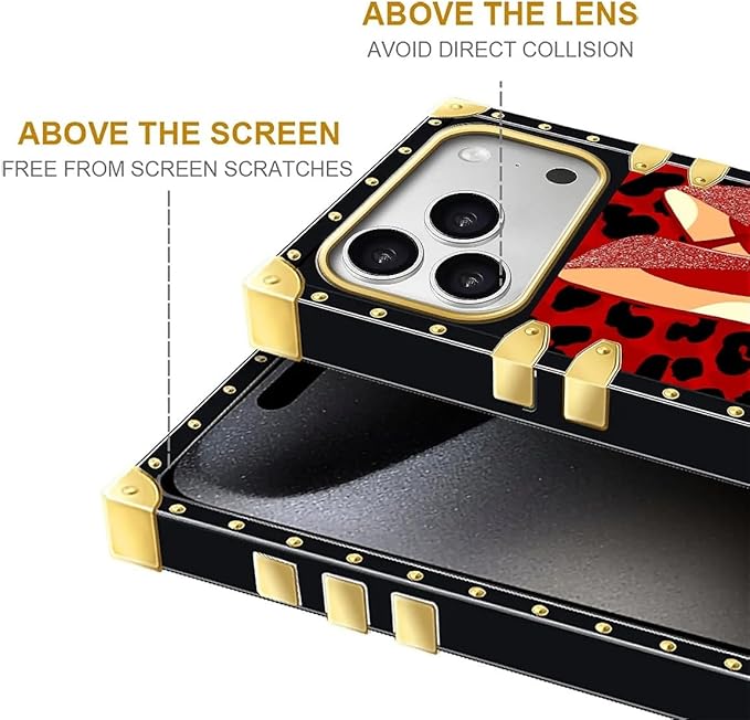 for iPhone 17 Pro Case Luxury Golden Decoration for Girl Women Soft TPU Shockproof Protective Hard PC Back for iPhone 17 Pro Crazy Pattern Elegant High Heels