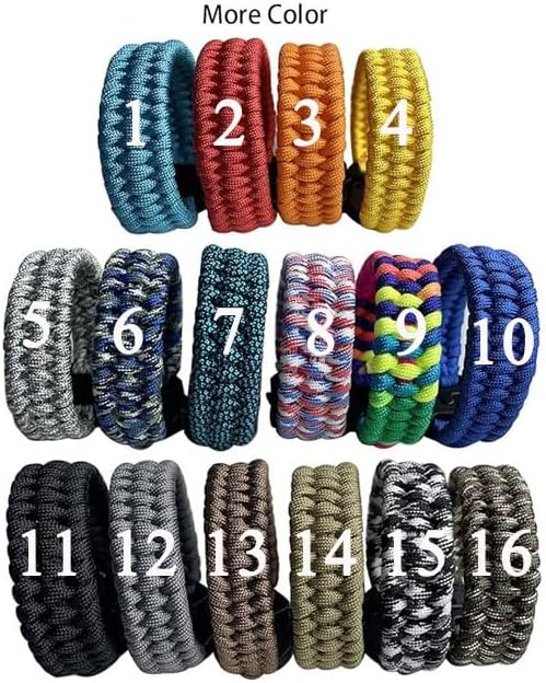 Parachute Cord Bracelets Trilobite Weaved Paracord Bracelet with Side Release Buckle 8.7 inch Black Bracelet for Men Women 1 Set