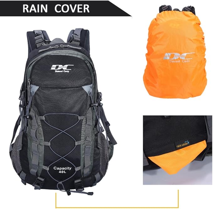 Diamond Candy Waterproof Hiking Backpack for Men and Women, Lightweight Day Pack for Travel Camping | Waterproof, Lightweight, for Travel Camping