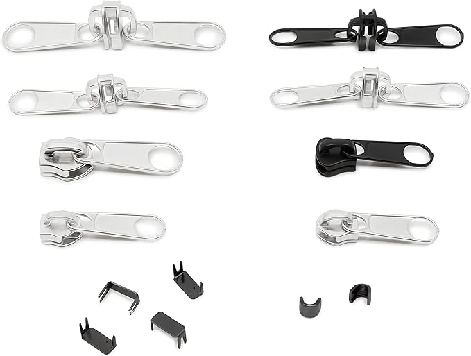 Dritz Outdoor Zipper Repair Kit, 14 Count of Assorted Sliders & Stops