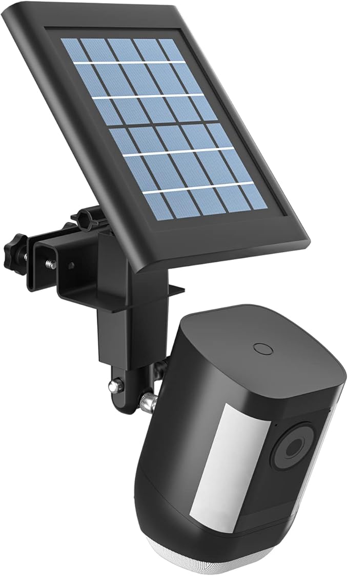 HOLACA 2-in-1 Weatherproof Gutter Mount for Stick Up Cam/Pro Solar Panel, Spotlight Cam Pro Battery and Outdoor Cam Plus Battery Outdoor Mount Accessories for Ring Solar Panel (Black)
