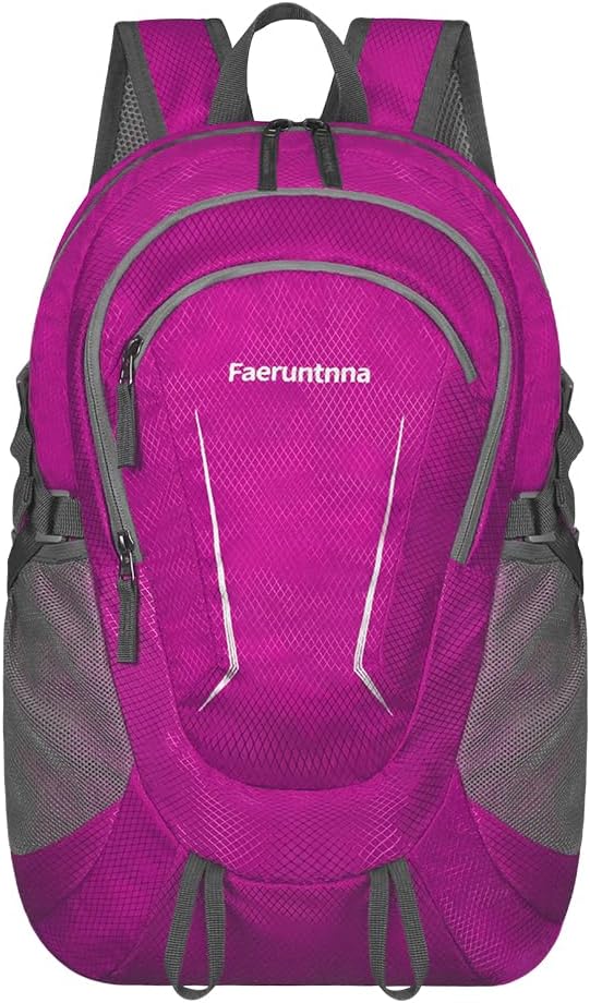 30L Large capacity Lightweight Packable Foldable Backpack，women and men Hiking backpack，Outdoors Travel Backpack (Rose Red)