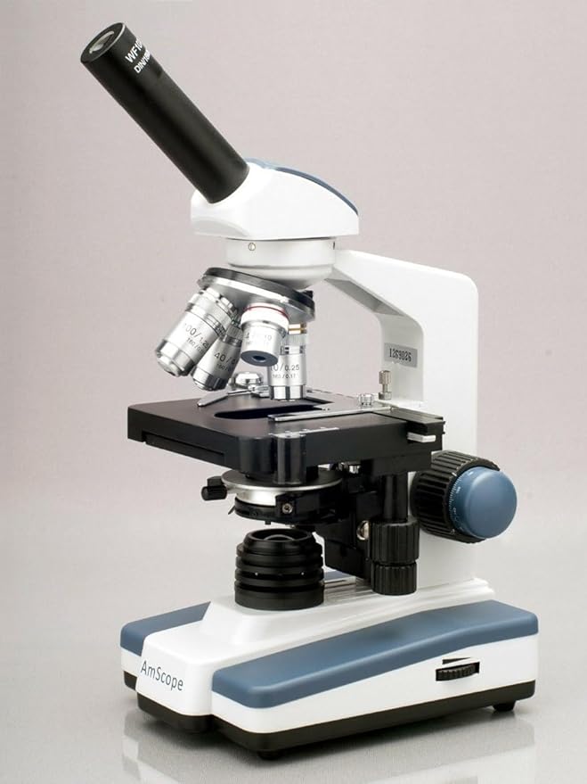 AmScope 40X-2500X LED Digital Monocular Compound Microscope with 3D Stage (M620C)