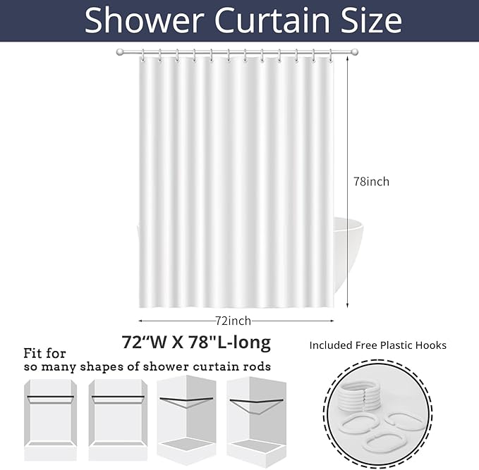 Purple Bow Shower Curtain, Lavender Modern Aesthetic Bowknot with Polka Dot Cute Girly Bathroom Curtain Waterproof Fabric Machine Washable with Hooks, 72" Wx78 L