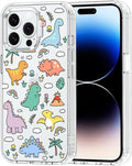 MOSNOVO for iPhone 14 Pro Max Case | Military Grade 6.6ft Drop Tested | Clear with Dinosaur Land Design