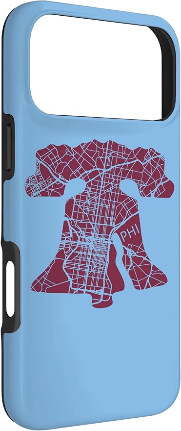 Philadelphia Street Map Liberty Bell Vintage Maroon Philly Case for iPhone 17 Pro Max