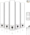 EZVALO 5-Pack Under Cabinet Lighting, 2400mAh Motion Sensor Light, LED Closet Lights Wireless, 6500K Dimmable, Timer, Magnetic, with Remote Control for Kitchen, Closet, Stair