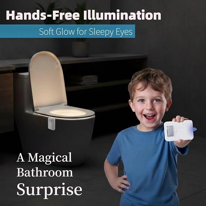 Chunace 4 Pack Toilet Night Light with Motion Activated Sensor, 16 Colors LED Nightlight Inside Bowl, Cool Stuff for Bathroom Decor Accessories, Unique & Funny Gadgets for Men/Kids 2025