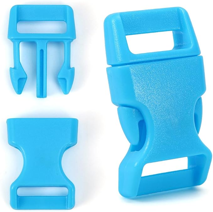 5/8" Black Plastic Side Release Buckle Curved Quick Release for DIY Bracelets, Backpacks, Dog Collars & Tactical Gear