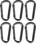 DELSWIN Heavy Duty Carabiner Clip 900lbs, 3 Inch Steel Carabiners for Keychain, Camping, Hiking, Backpack, Dog Leash, Hammock, Gym - D-Shaped Spring Hook Black