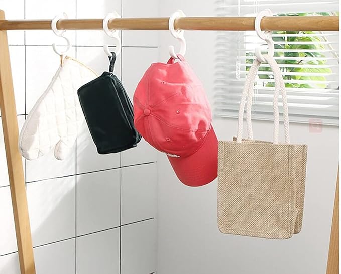 White Hanging Hooks, Multi-Purpose Hanging Hooks Hangers,Table Edge Hook,Hook Clip,Hanging Clips Hook,Windproof Hook, for Home, Office, Workshop, Exhibition(6 PCS, White)