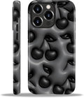for iPhone 12 Pro Max Case,HL2 Cute Cool Cherry Black Hybrid 2 Layer Hard Shell Silicone Protective Pattern Design Case