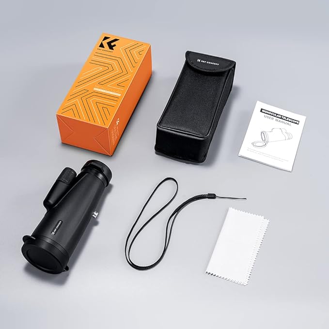 K&F Concept 12X50 HD Monoculars, Monoculars Telescope for Adults with BAK4 Prism & FMC Lens, Waterproof Monocular Scope with Dual Focus for Bird Watching Hunting Wildlife Hiking Traveling