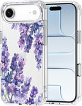 MOSNOVO for iPhone Air Case | Military Grade 6.6ft Drop Tested | Camera Control | Clear with Lavender Design