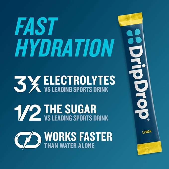 DripDrop Hydration Packets - Bold Variety Pack - Single Serve Electrolytes Powder Drink Mix - Watermelon, Berry, Lemon, Orange - Non-GMO, Gluten Free - 16OZ Serving Size - 80 Sticks - Value Pack