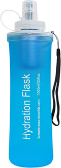GUYI 1.0L Collapsible Water Filter Bottle, Removes Impurities, BPA Free, Ultralight for Hiking, Camping, Cycling & Travel-Blue