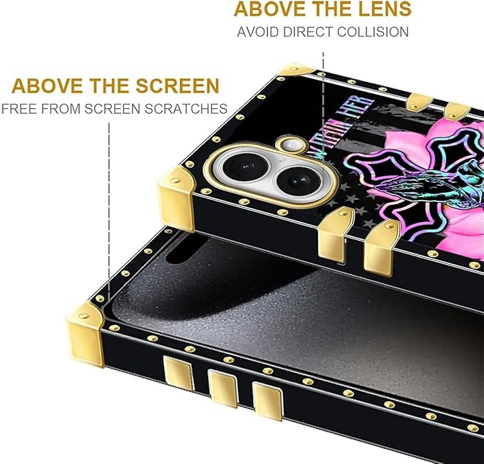 for iPhone 17 Case Luxury Golden Decoration for Girl Women Soft TPU Shockproof Protective Hard PC Back for iPhone 17 Crazy Pattern Praying Cross Hands