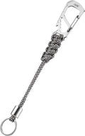 KeyUnity KC04 Paracord Keychain Carabiner Clip, Braided Lanyard with Stainless Steel Key Ring and Bead for Hanging Bottles