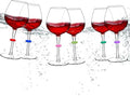 Floating Wine Glasses for Pool with Charms Tags, Pool accessories for adults, Shatterproof Poolside Wine Glasses, Unbreakable Wine Cup & BPA-free (16 Oz, Set of 6)