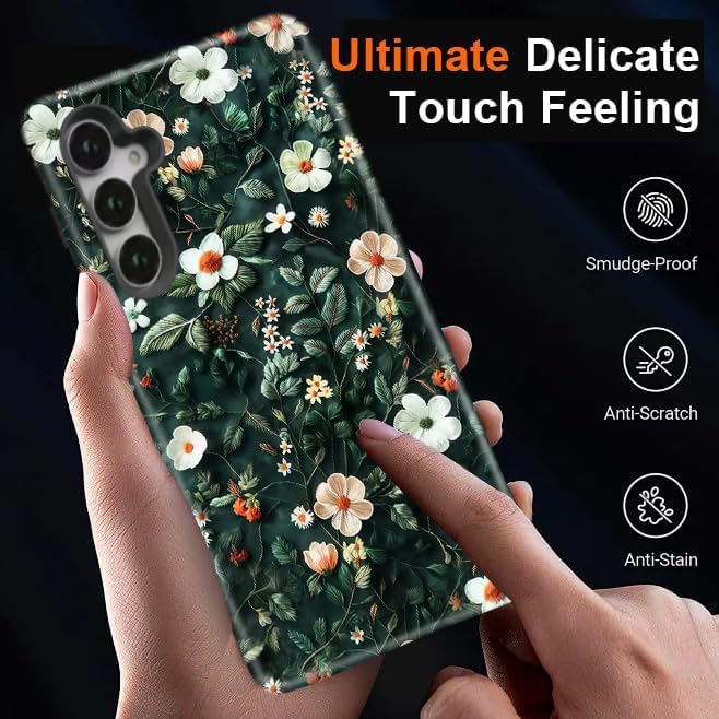 Compatible for Samsung Galaxy A16 5G Case, Dual Layer Heavy Duty 2 in 1 Shockproof Protective Phone Case,Floral Elegance