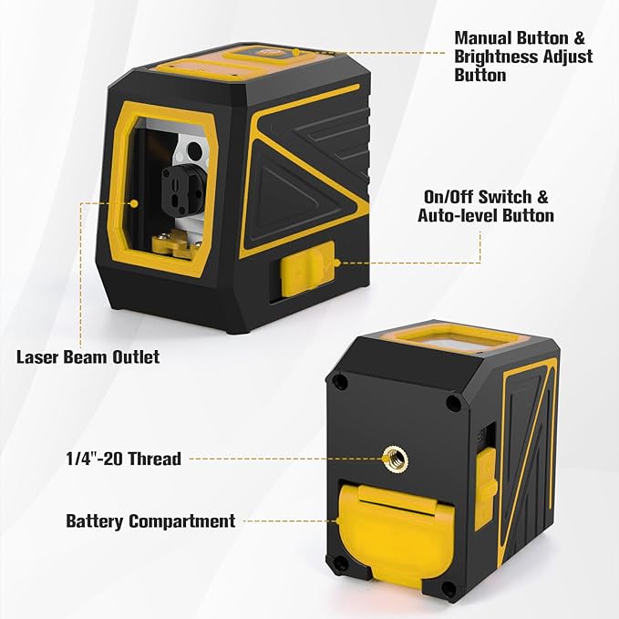 Laser Level with Tripod, 100 feet Green Cross Line Self Rotary Leveling Laser Level, Vertical and Horizontal Line, Rotatable 360 Degree, Manual Self leveling and Pulse Mode,IP54 Waterproof & Battery