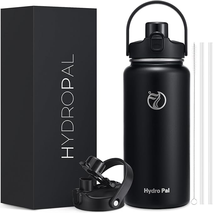 64oz Half Gallon Insulated Water Bottle with 2-in-1 Lid (Chug & Straw), Double Walled Vacuum Stainless Steel Water Bottles, Wide Mouth Leakproof Insulated Jug with Straw