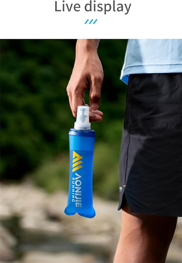 AONIJIE 250ML/350ML/500ML/600ML Portable TPU Soft Water Bottle Folding Soft Flasks For Outdoor Marathon Running Hydration Camping Hiking