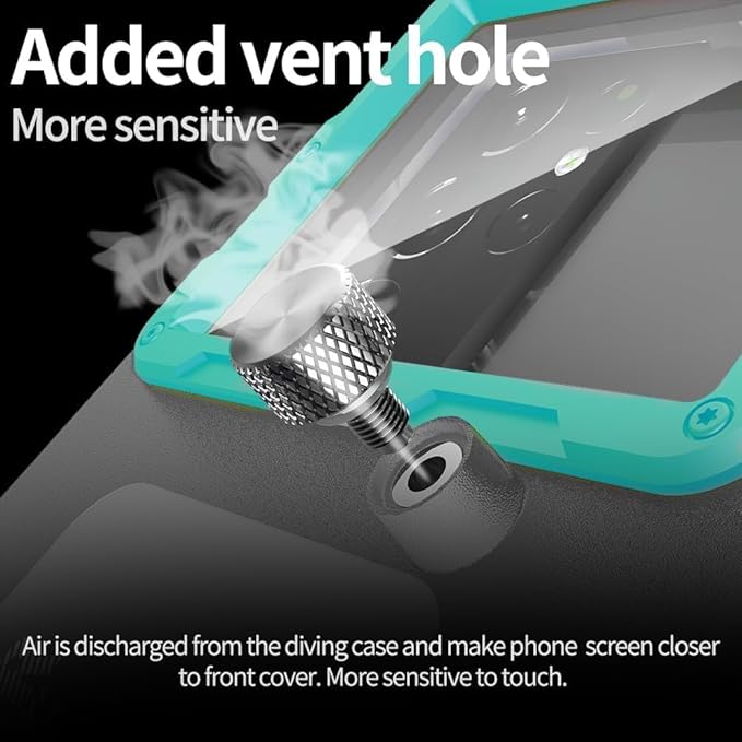 Hllhunkhe Universal Underwater Phone Case for Snorkeling, Professional Diving Waterproof Phone Case for iPhone 7-17 Pro/Pro Max/Plus/Mini, Galaxy S10-S25 Ultra/Plus and Most Phones,Black/Teal