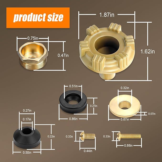 RK-14MH Outdoor Faucet Repair Kit for Woodford Model 14 Outside Faucets Parts Include Wheel Metal Handle Screws Packing Nut Washer Valve Seat Rubber, 7PCS Set