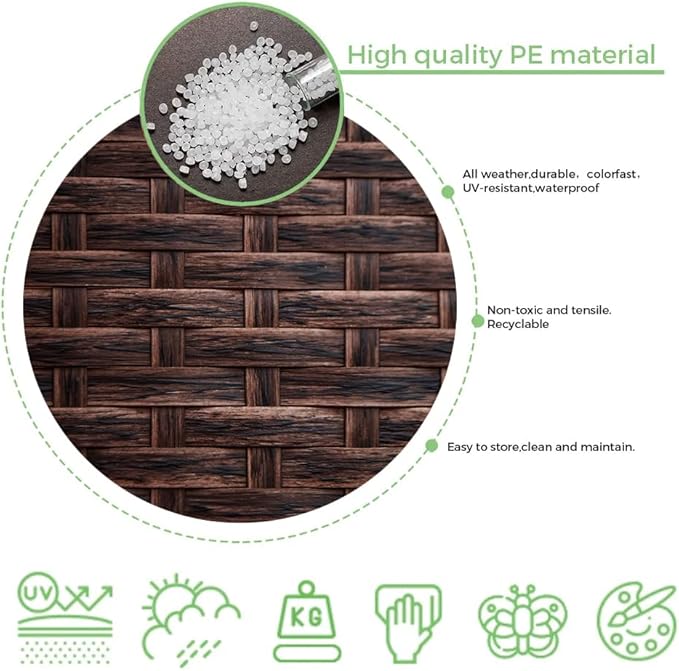 Wicker Repair Kit, Mottled Dark Brown, Polyethylene Material for Patio Furniture Repair, 130ft, High Strength