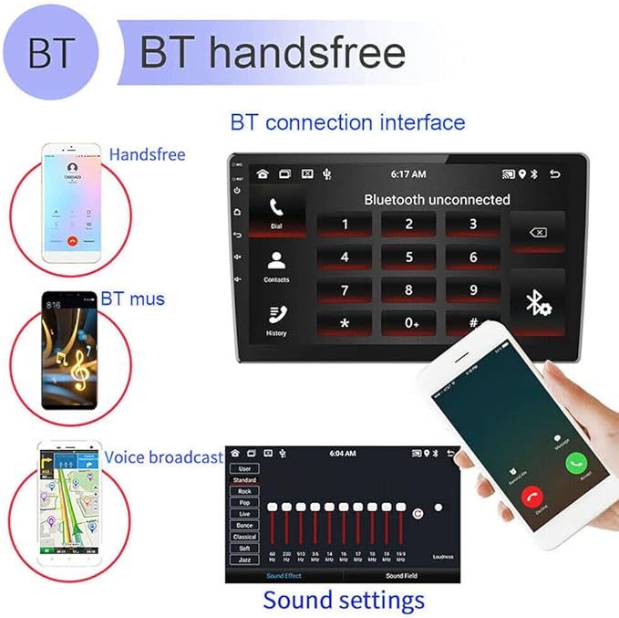 10" Android 13 Car Stereo for Jeep Compass 2017-2019, 2.5D 1080P HD Touch Screen, 2+32GB, Wireless for CarPlay/Android Auto, GPS, Bluetooth, Car Radio Player