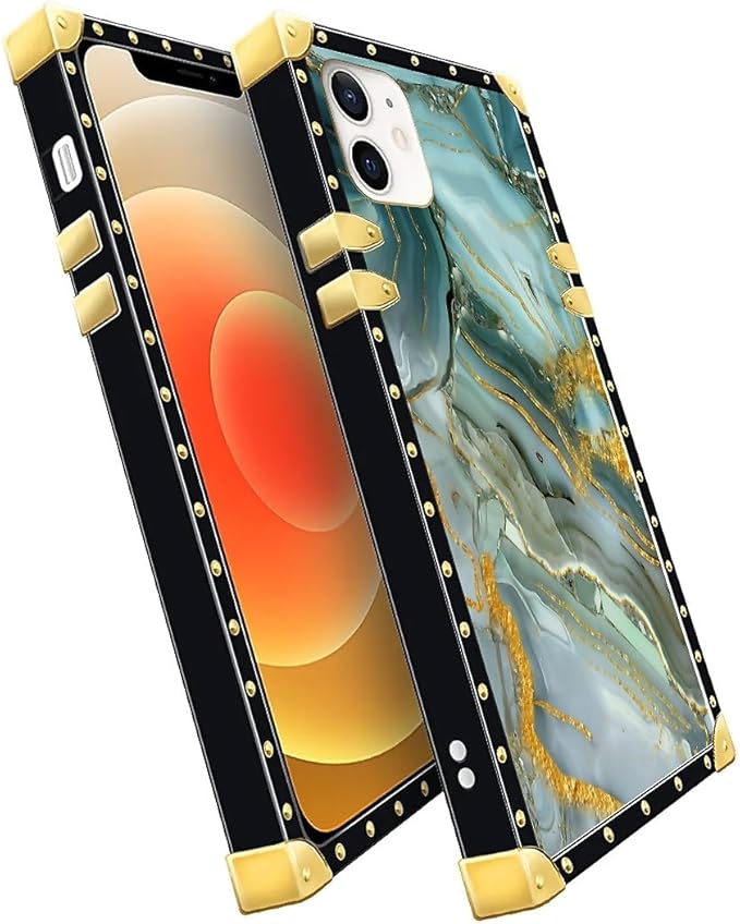 Compatible with iPhone 11 Case, Golden Texture Marble Veining Luxury Golden Decoration for Girl Women Soft TPU Shockproof Protective Hard PC Back for iPhone 11