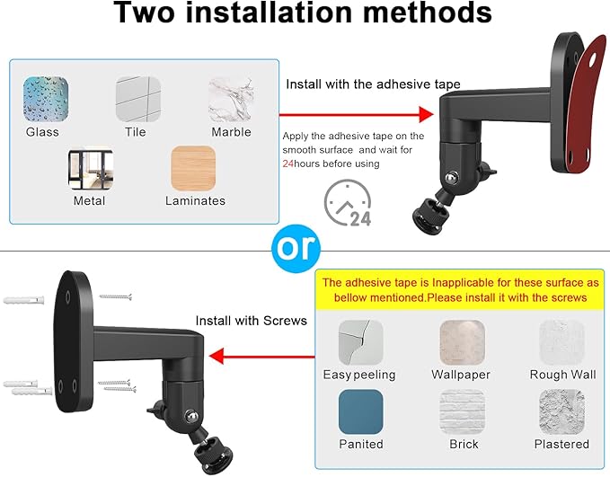 2 Pack 360 Degree Adjustable Adhesive Mount for All-New Blink Outdoor (4th Gen,3rd Gen) Blink XT / XT2, Blink Mini Camera Mounting Bracket, Wall Mount