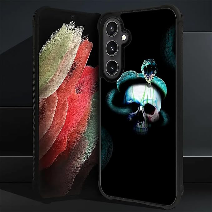 for Samsung Galaxy S23 FE Case, Skeleton Winding Snake Pattern Graphic Design Girl Boy Soft Silicone Hard Acrylic Shock Protection for Samsung Galaxy S23 FE
