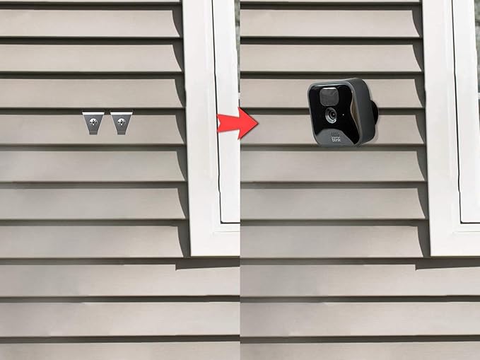 Hibezos 12 Pack Vinyl Siding Clip Hooks for All-New Outdoor Camera, No-Hole Needed Outdoor Siding Hanger Mounting for Home Security Camera, Vinyl Siding Mount (Set of 12)