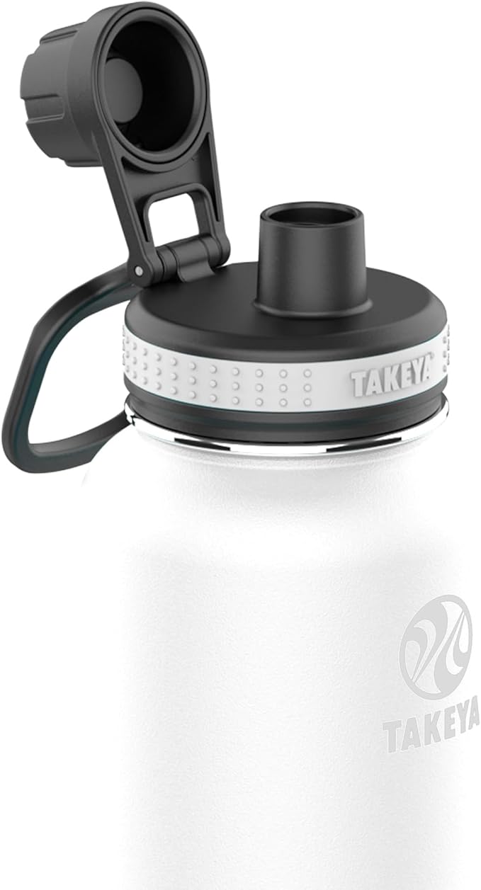 Takeya White Originals Vacuum-Insulated Stainless-Steel Water Bottle, 32oz (50012)
