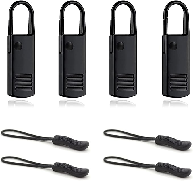 Zipper Pulls, 8PCS Black