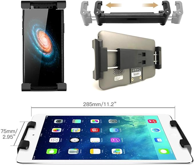 Heavy Duty Tablet GPS Smartphone AMPS Drill Base Dash ELD Mount for Truck Van Commercial Vehicle Semi Fleet Limo (Holder fit All Tablets & Phones iPhone)