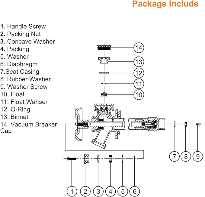 HYD-RK-Z1345 Hydrant Repair Kit for Zurn Z1345 Hydrant Wall Faucet, Replace for 66955-198-9