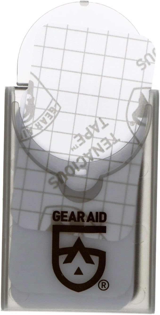 GEAR AID Tenacious Tape Mini Patches with Peel-and-Stick Adhesive to Fix Holes and Tears in Winter Gear, Down Puffer Jackets, Sleeping Bags, Tents, and Rain Gear, Clear, 1 Pack