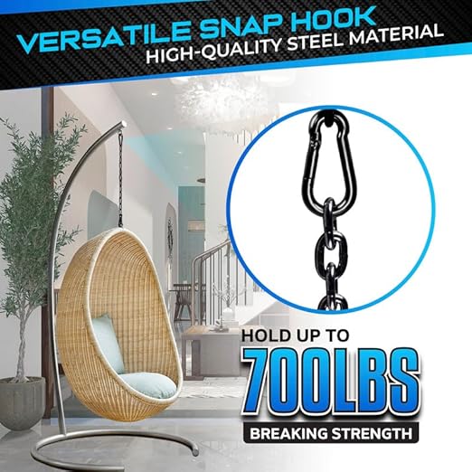 PAMAZY 2Pcs 4In Spring Snap Hooks 700LBS Capacity, Carabiner Clip, Heavy Duty Rope Connector, Quick Link Carabiners Spring Snap Hooks for Indoor & Outdoor Activity, Camping, Climbing, Fishing, Hiking