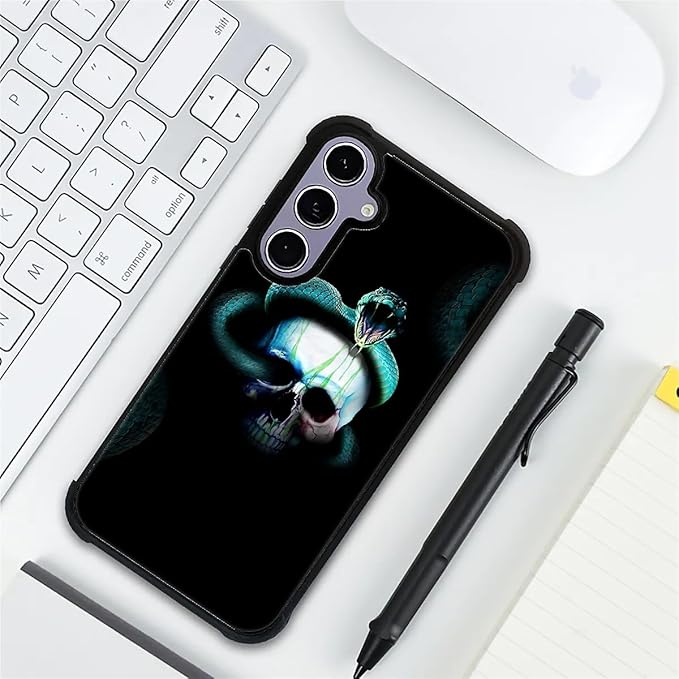 for Samsung Galaxy S24 S25 Case, Skeleton Winding Snake Pattern Graphic Design Girl Boy Soft Silicone Hard Acrylic Shock Protection for Samsung Galaxy S24 S25