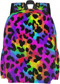 cfpolar 17 Inch Backpack Rainbow Leopard Animal Laptop Bag Shoulder Bag School Bookbag Casual Daypack For Boys Girls,A-14