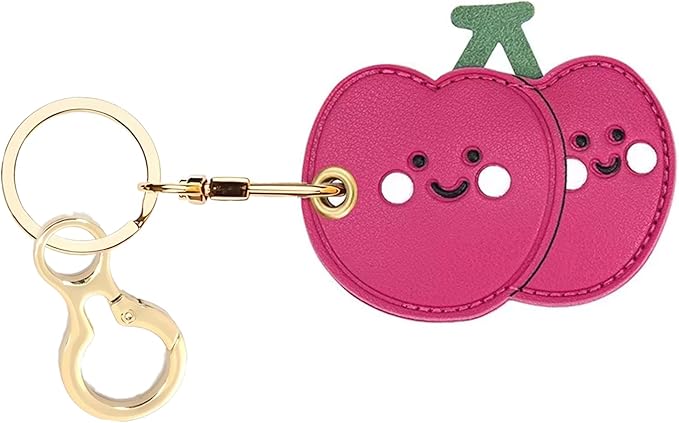 Leather Keychain Holder Case Compatible with AirTag,Cute air tag Cover with Keychain Ring,GPS Tracker Case for Keys