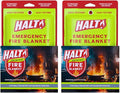 HALT! Emergency Fire Blanket - Rapid Fire Suppression for Home, Kitchen, Car & Camping |Lightweight, No Mess, Safe for Grease & Electrical Fires | Reusable & Never Expires (2-Pack)
