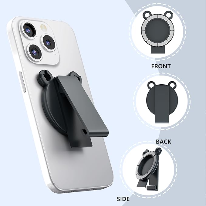 Magnetic Belt Clip for iPhone, Samsung, Google, Moto & More with Anti-Theft Chain for Hiking & Backpack Strap, Travel, Outdoor, Phone Holder Compatible with MagSafe XT