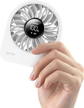 Aecooly Mini Portable Fan, Small Enough to Hold USB Desk Fan, 4 Speeds Quiet Rechargeable [10H Max Cooling Time], 180° Adjustable Battery Powered Personal for Travel, Office, Gifts for Women -White