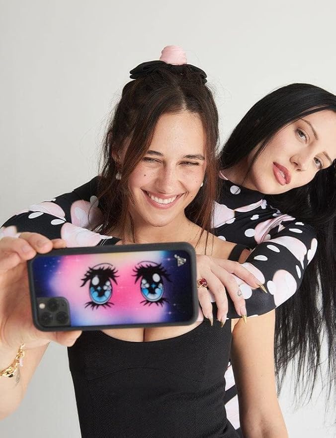 Wildflower Cases - Compatible with iPhone 13 Pro | Protective Black Bumper, 6.5ft Drop Test Certified, Women Owned Small Business | Trendy Eyes Anime Cool | Collab- Sandy Liang